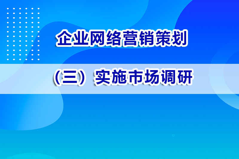 网络营销策划市场调研第三步：实施市场调研；